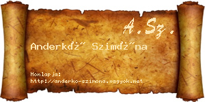 Anderkó Szimóna névjegykártya